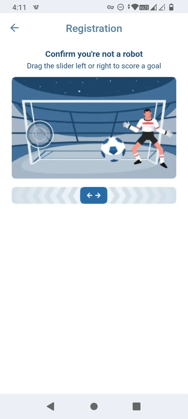 1xBet security verification slider captcha screen
